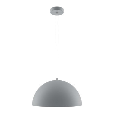 Luminosa Lighting Luminosa Basic Dome Modern 35Cm Dome Pendant Ceiling Light Grey 1Xe27 from B&Q