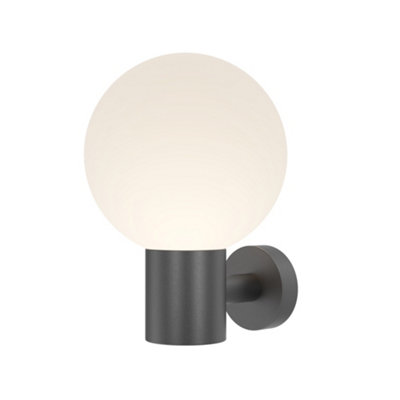 Luminosa Lighting Luminosa Bold Ii Outdoor Globe Wall Lamp Black Ip54 1Xe27 from B&Q