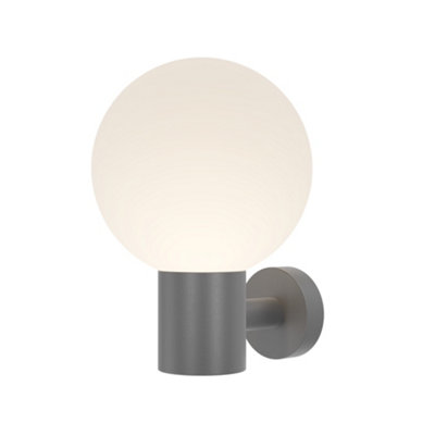 Luminosa Lighting Luminosa Bold Ii Outdoor Globe Wall Lamp Grey Ip54 1Xe27 from B&Q