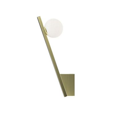 Luminosa Lighting Luminosa Kazimir Modern Globe Wall Lights Gold 1Xg9 White Shade from B&Q