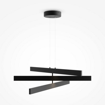 Luminosa Lighting Luminosa Maytoni Origami Modern 3 Light Integrated Led Pendant Ceiling Light Black 4000K from B&Q