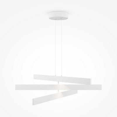 Luminosa Lighting Luminosa Maytoni Origami Modern 3 Light Integrated Led Pendant Ceiling Light White 4000K from B&Q