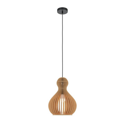Luminosa Lighting Luminosa Roots Ii Modern 30Cm Wire Frame Pendant Ceiling Light Black 1Xe27 Beige Shade from B&Q