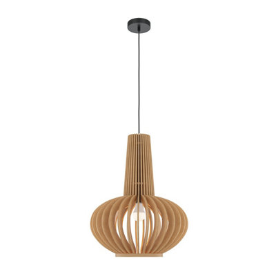 Luminosa Lighting Luminosa Roots Iii Modern 35Cm Wire Frame Pendant Ceiling Light Black 1Xe27 Beige Shade from B&Q