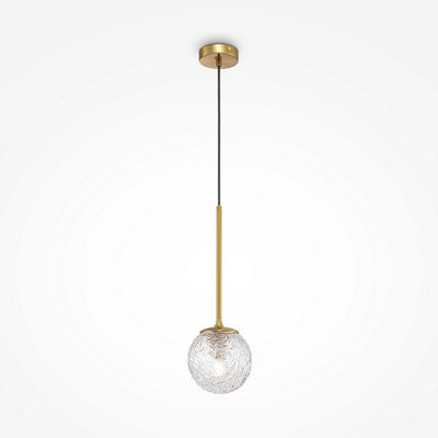 Luminosa Lighting Luminosa Maytoni Ligero Modern Globe Pendant Ceiling Light Brass E27 from B&Q
