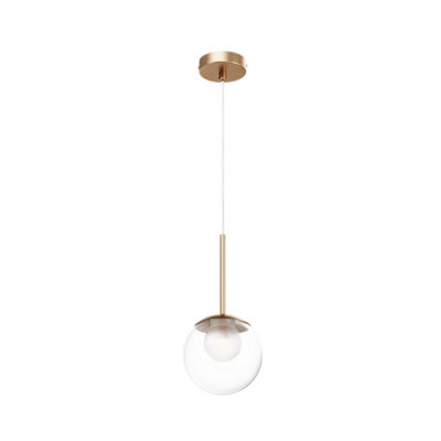 Luminosa Lighting Luminosa Basic Form Modern 15Cm Globe Pendant Ceiling Light Gold 1Xg9 Glass Shade from B&Q