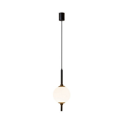 Luminosa Lighting Luminosa The Sixth Sense Modern Globe Pendant Ceiling Light Black 3000K 500Lm White Shade from B&Q