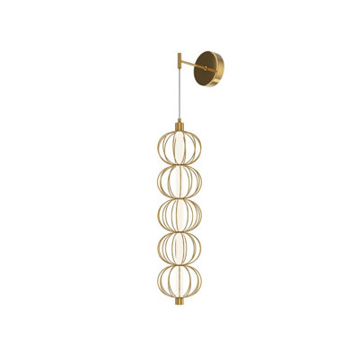 Luminosa Lighting Luminosa Golden Cage Modern Integrated Led Wall Lamp Gold 3000K 1100Lm from B&Q