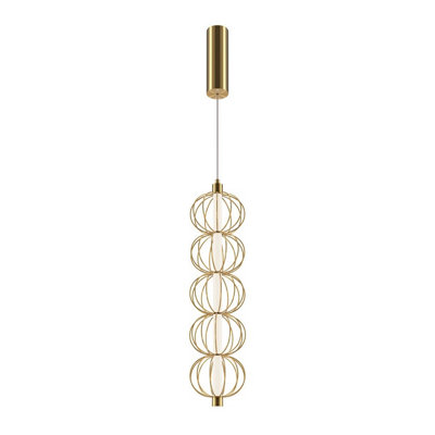 Luminosa Lighting Luminosa Golden Cage Modern Pendant Ceiling Light Gold 3000K 1050Lm from B&Q