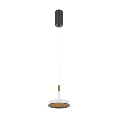 Luminosa Lighting Luminosa El Modern Pendant Ceiling Light Black 3000K 800Lm WhiteGold Shade from B&Q