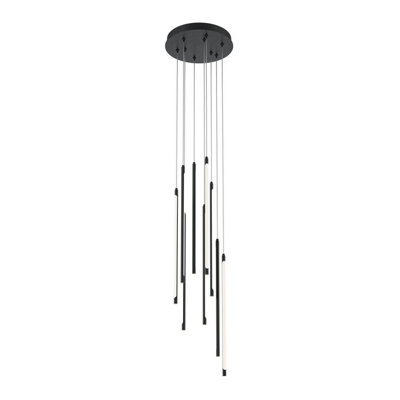 Luminosa Lighting Luminosa Light Stick Modern Cluster Pendant Ceiling Light Black 3000K 3350Lm White Shade from B&Q