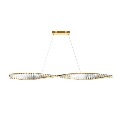 Luminosa Lighting Luminosa Krone Modern 120Cm Bar Pendant Ceiling Light Brass 3000K 2600Lm Crystal Shade from B&Q