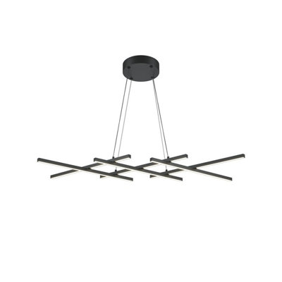 Luminosa Lighting Luminosa Halo Modern Decorative Bar Pendant Ceiling Light Black 800Lm White Shade from B&Q
