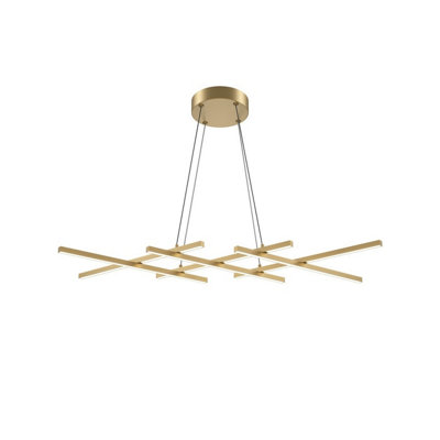 Luminosa Lighting Luminosa Halo Modern Decorative Bar Pendant Ceiling Light Brass 1400Lm White Shade from B&Q