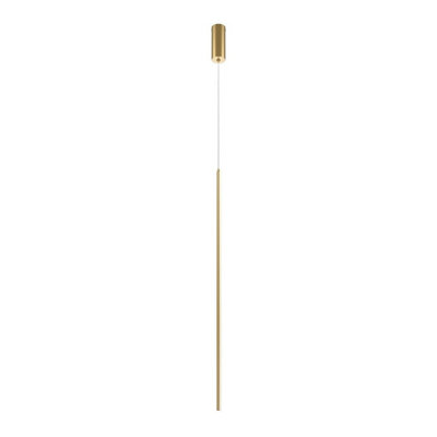 Luminosa Lighting Luminosa Halo Modern Long Slim Pendant Ceiling Light Brass 1100Lm White Shade from B&Q