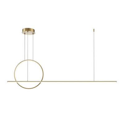 Luminosa Lighting Luminosa Halo Ring Modern 143Cm Bar Pendant Ceiling Light Brass 2100Lm White Shade from B&Q
