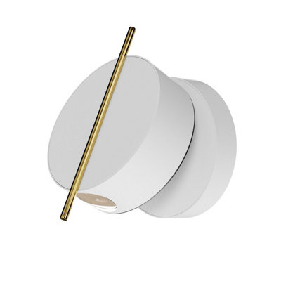 Luminosa Lighting Luminosa Nuance Modern Integrated Led Wall Lamp White And Brass 3000K 200Lm from B&Q