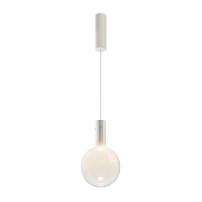 Luminosa Lighting Luminosa Nebula Modern 20Cm Globe Pendant Ceiling Light White 3000K 400Lm from B&Q