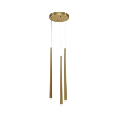 Luminosa Lighting Luminosa Cascade Modern Cluster Pendant Ceiling Light Brass 1500Lm 3Xled from B&Q