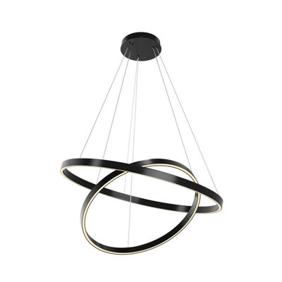 Luminosa Lighting Luminosa Rim Led Pendant Ceiling Light Black 3000-4000K Dimmable from B&Q