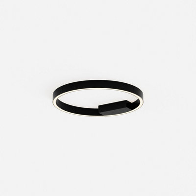 Luminosa Lighting Luminosa Rim Led Semi Flush Ceiling Light Black 3000-4000K Dimmable from B&Q