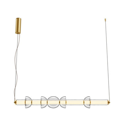 Luminosa Lighting Luminosa Cosmo Modern Bar Pendant Ceiling Light Brass 3000K 4800Lm Glass Shade from B&Q