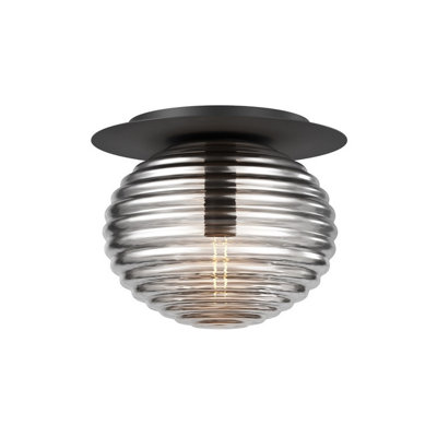 Luminosa Lighting Luminosa Reels Modern Globe Ceiling Light Black 1Xe27 Smoky Shade from B&Q