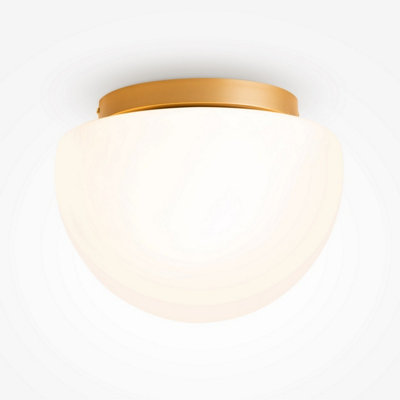 Luminosa Lighting Luminosa Glassy Modern Globe Ceiling Light Gold 1Xe27 White Shade from B&Q