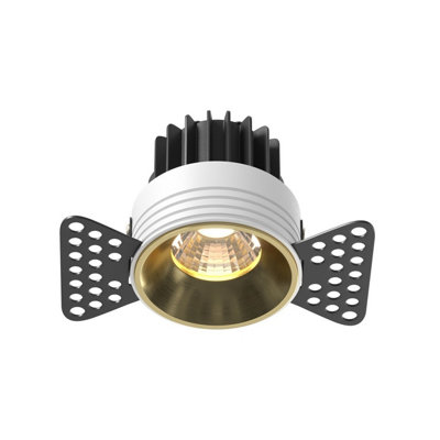 Luminosa Lighting Luminosa Round Trimless Recessed Downlight Brass 3000K 500Lm from B&Q