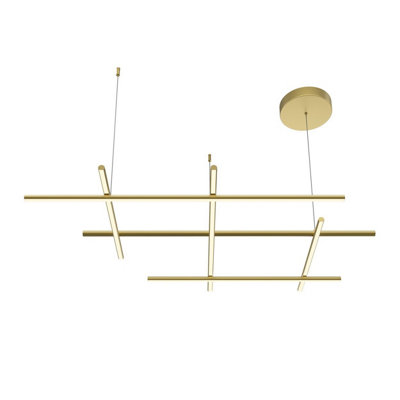 Luminosa Lighting Luminosa Radiance Modern Square Integrated Led Semi Flush Ceiling Light Gold 3000K 3150Lm White Shade from B&Q