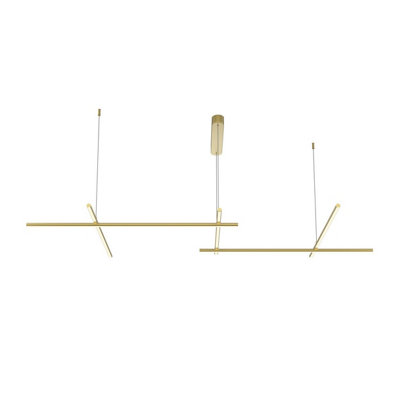 Luminosa Lighting Luminosa Radiance Modern 172Cm Bar Pendant Ceiling Light Gold 3000K 1900Lm White Shade from B&Q