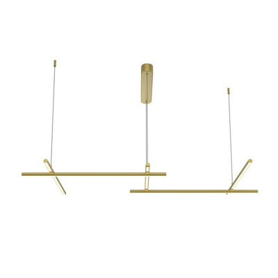 Luminosa Lighting Luminosa Radiance Modern 121Cm Bar Pendant Ceiling Light Gold 3000K 2150Lm White Shade from B&Q