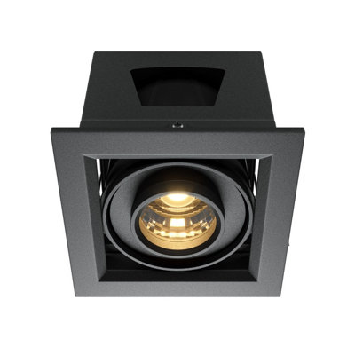 Luminosa Lighting Luminosa Metal Modern Recessed Downlight Black 3000K 650Lm from B&Q