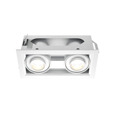 Luminosa Lighting Luminosa Metal Modern Twin Recessed Downlight White 3000K 1450Lm from B&Q