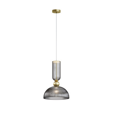 Luminosa Lighting Luminosa Antic Modern Dome Pendant Ceiling Light Gold 2700K 510Lm 1Xe27 Grey Shade from B&Q