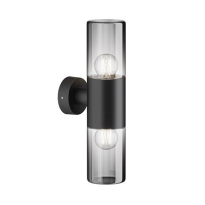 Luminosa Lighting Luminosa Amas Outdoor Up Down Wall Lamp Graphite Ip54 2Xe27 from B&Q
