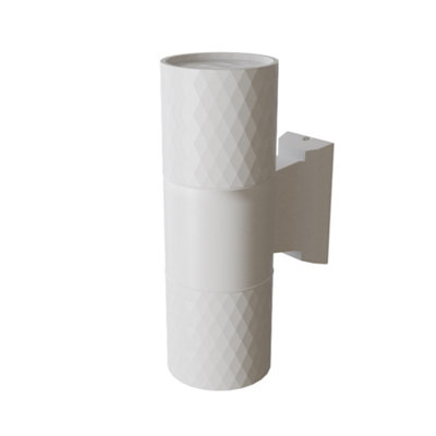 B&Q -  Luminosa Bowery Outdoor Up Down Wall Lamp White Ip54 2Xgu10