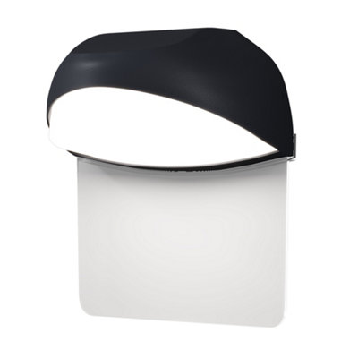 Luminosa Lighting Luminosa Gloss Outdoor Wall Down Lamp Graphite 3000K 500Lm Ip65 from B&Q