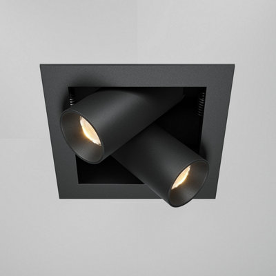 Luminosa Lighting Luminosa Magnum Twin Recessed Downlight Black 3000K 1000Lm from B&Q