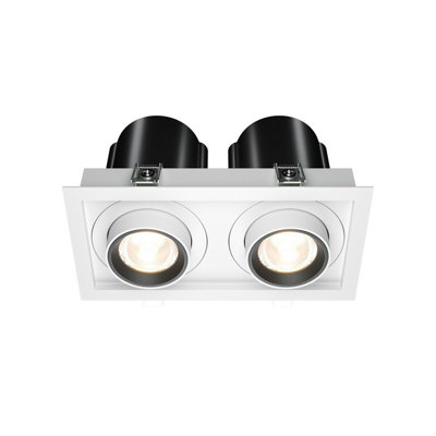 Luminosa Lighting Luminosa Hidden Twin Recessed Downlight White 3000K 1450Lm from B&Q