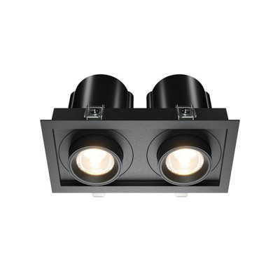 Luminosa Lighting Luminosa Hidden Twin Recessed Downlight Black 3000K 1400Lm from B&Q