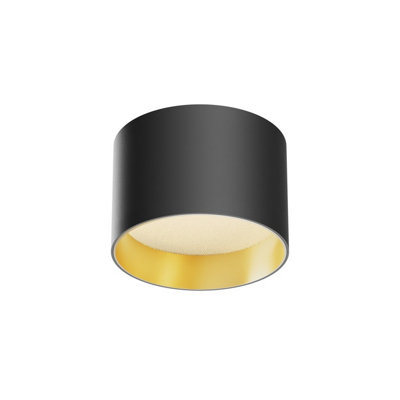 Luminosa Lighting Luminosa Vega Surface Mounted Downlight Black And Matte Gold 3000K 580Lm from B&Q