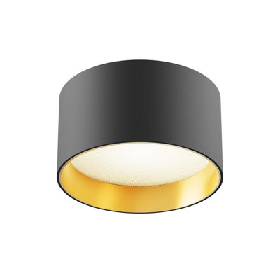 Luminosa Lighting Luminosa Vega Surface Mounted Downlight Black And Matte Gold 3000K 890Lm from B&Q