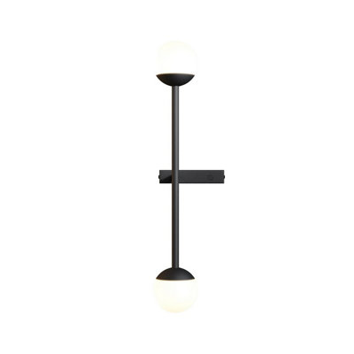 Luminosa Lighting Luminosa Touch Modern Integrated Led Wall Lamp Black Touch Control 3000K 800Lm White Shade from B&Q