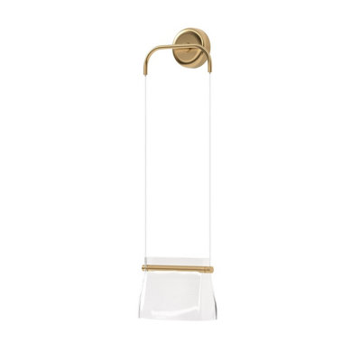 Luminosa Lighting Luminosa Cabaret Hanging Modern Wall Lamp Brass 3000K 850Lm Glass Shade from B&Q