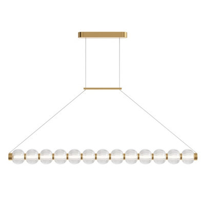 Luminosa Lighting Luminosa Amulet Modern Bar Pendant Ceiling Light Gold 3000K 1050Lm Glass Shade from B&Q