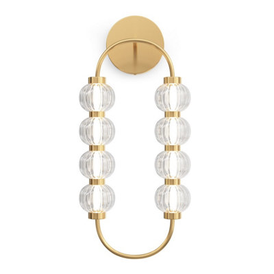 Luminosa Lighting Luminosa Amulet Ring Modern Wall Lamp Gold 3000K 800Lm Glass Shade