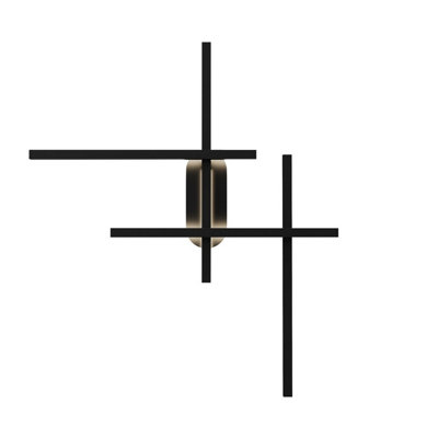 Luminosa Lighting Luminosa Halo Modern Integrated Led Wall Lamp Black 750Lm White Shade from B&Q