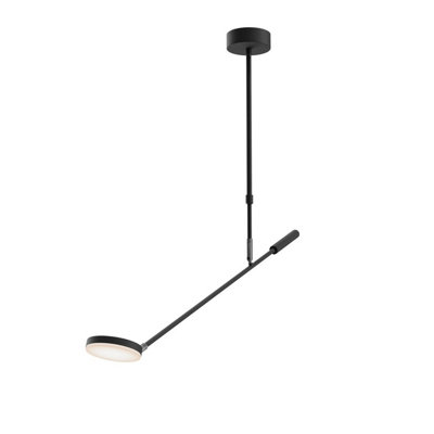 Luminosa Lighting Luminosa Fad Modern 1 Arm Integrated Led Semi Flush Ceiling Light Black 3000K 500Lm from B&Q