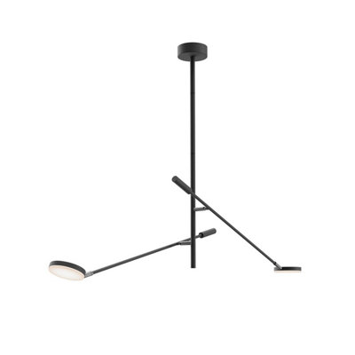 Luminosa Lighting Luminosa Fad Modern 2 Arm Integrated Led Semi Flush Ceiling Light Black 3000K 800Lm from B&Q